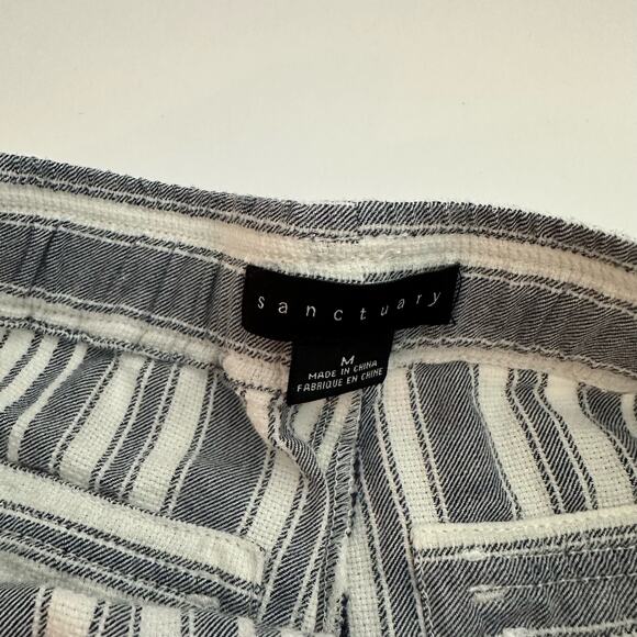 Sanctuary Women's Blue White Striped Drawstring Shorts Size Medium Coastal - Picture 2 of 10
